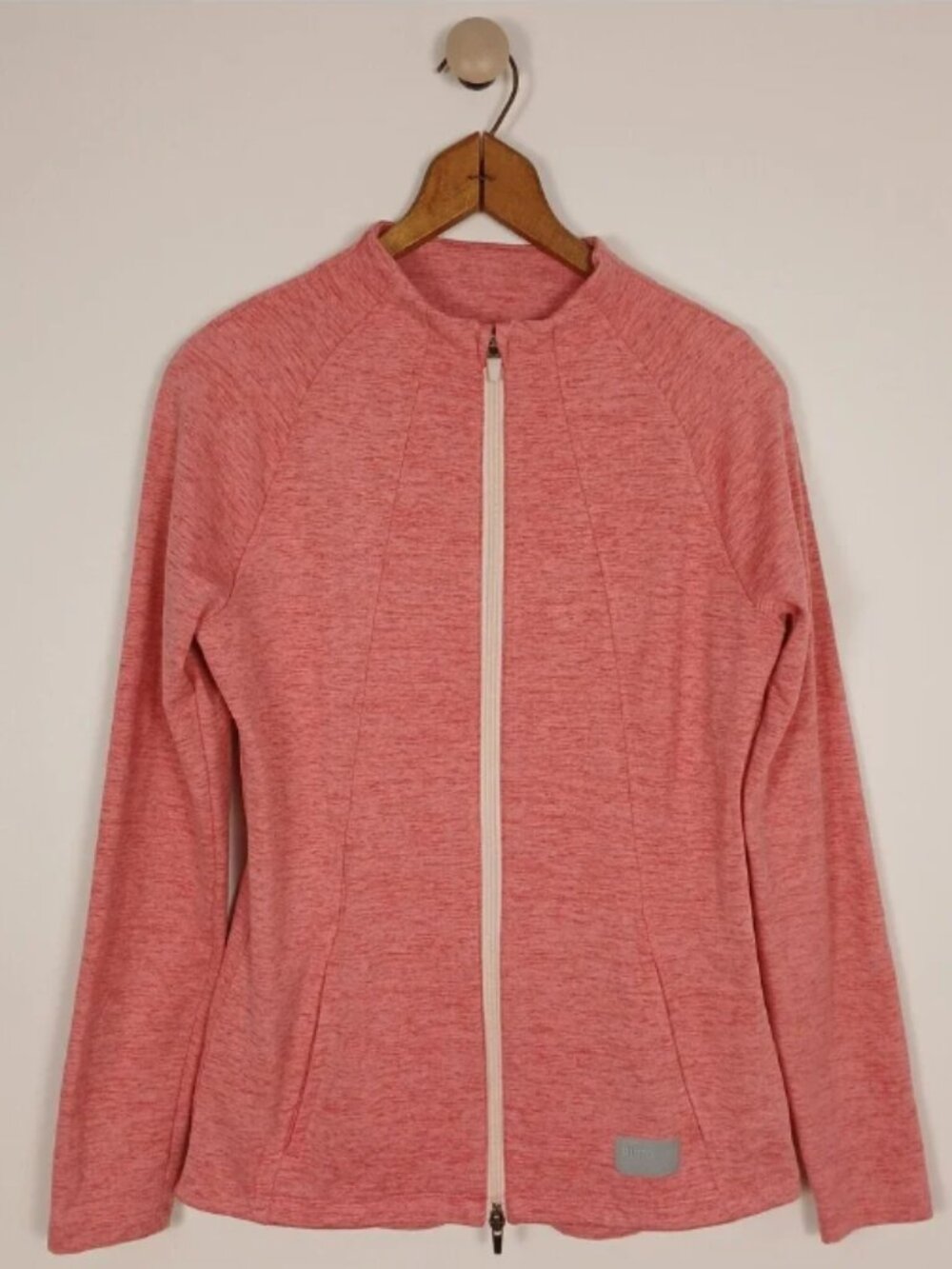 Puma Women's XS Active White Full Zip Pink Vest Two Pockets Long Sleeves Sports